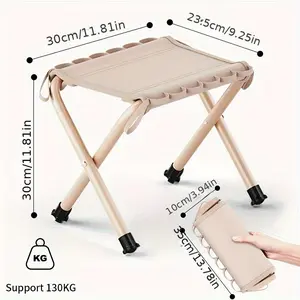 Collapsible Stool - Compact Folded, Travel-Friendly Portable Seat, High Load Cap 130KG, 30x23.5x10cm Camping Furniture for Outdoor Camping Hiking