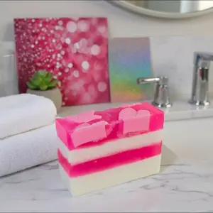 Pink Sugar Type Handmade All Natural Goat Milk & Shea Butter Soap/Makeup Brush Cleaner. Cute Handcrafted Soap. Yoni Soap Bar Moisturizing Gentle Body Care Daily