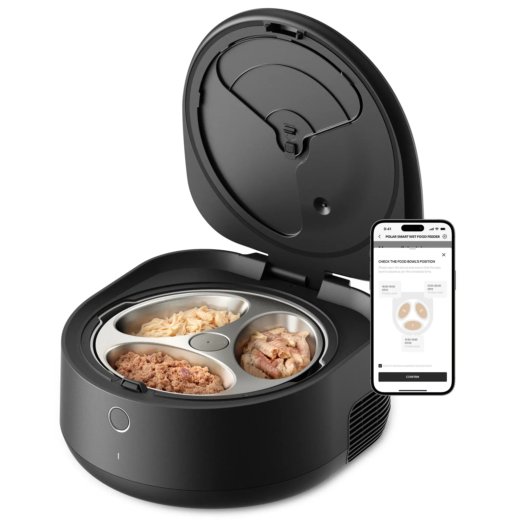 PETLIBRO Automatic Cat Feeder, Refrigerated wet food dispenser with WiFi control, 3 days freshness, 3 timed meals, quick cooling
