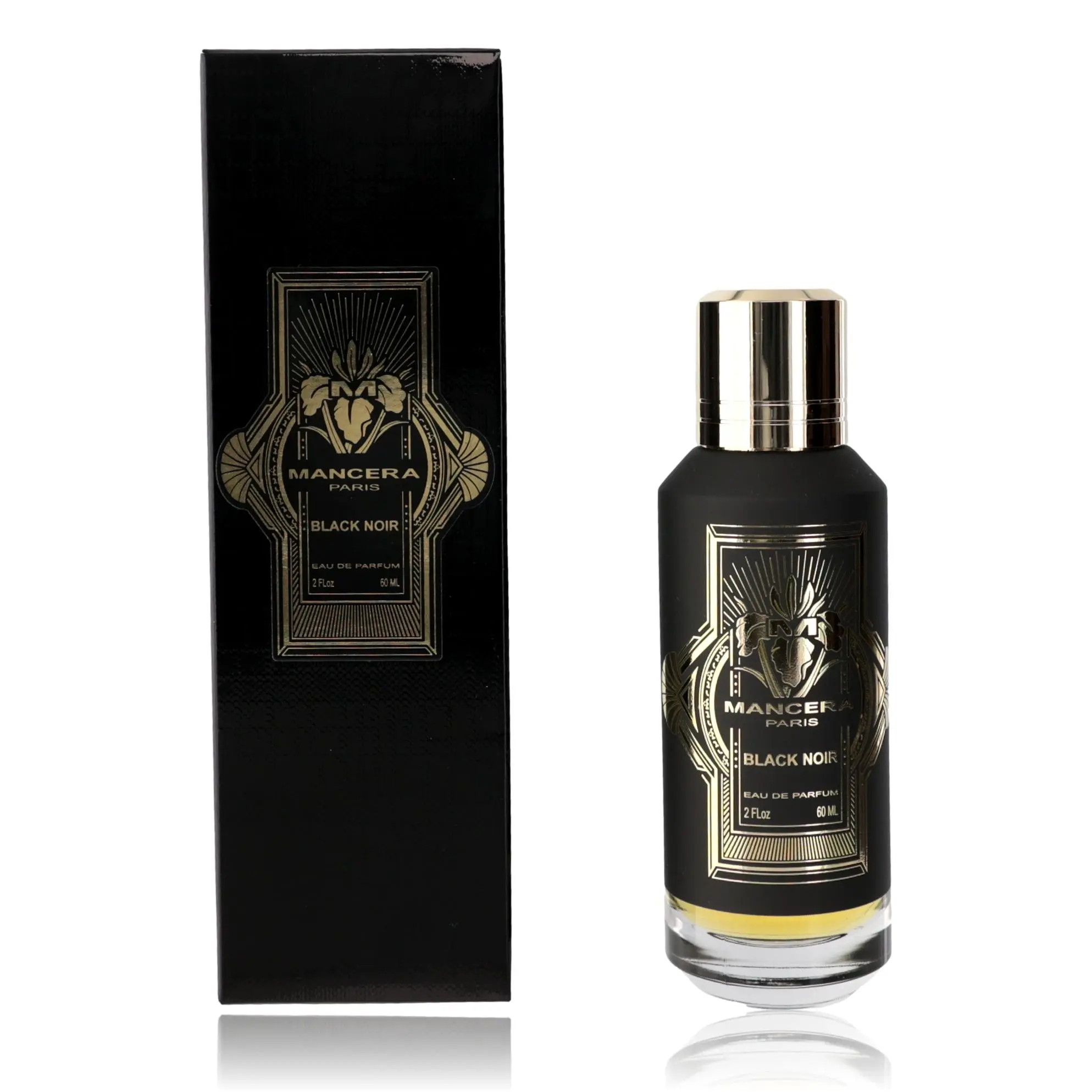 Mancera Black Noir Unisex EDP Spray Bottle - 2 oz, with Black Leather, Pink Pepper, Cambodian Oud, Haitian Vetiver, Tonka, Vanilla Notes