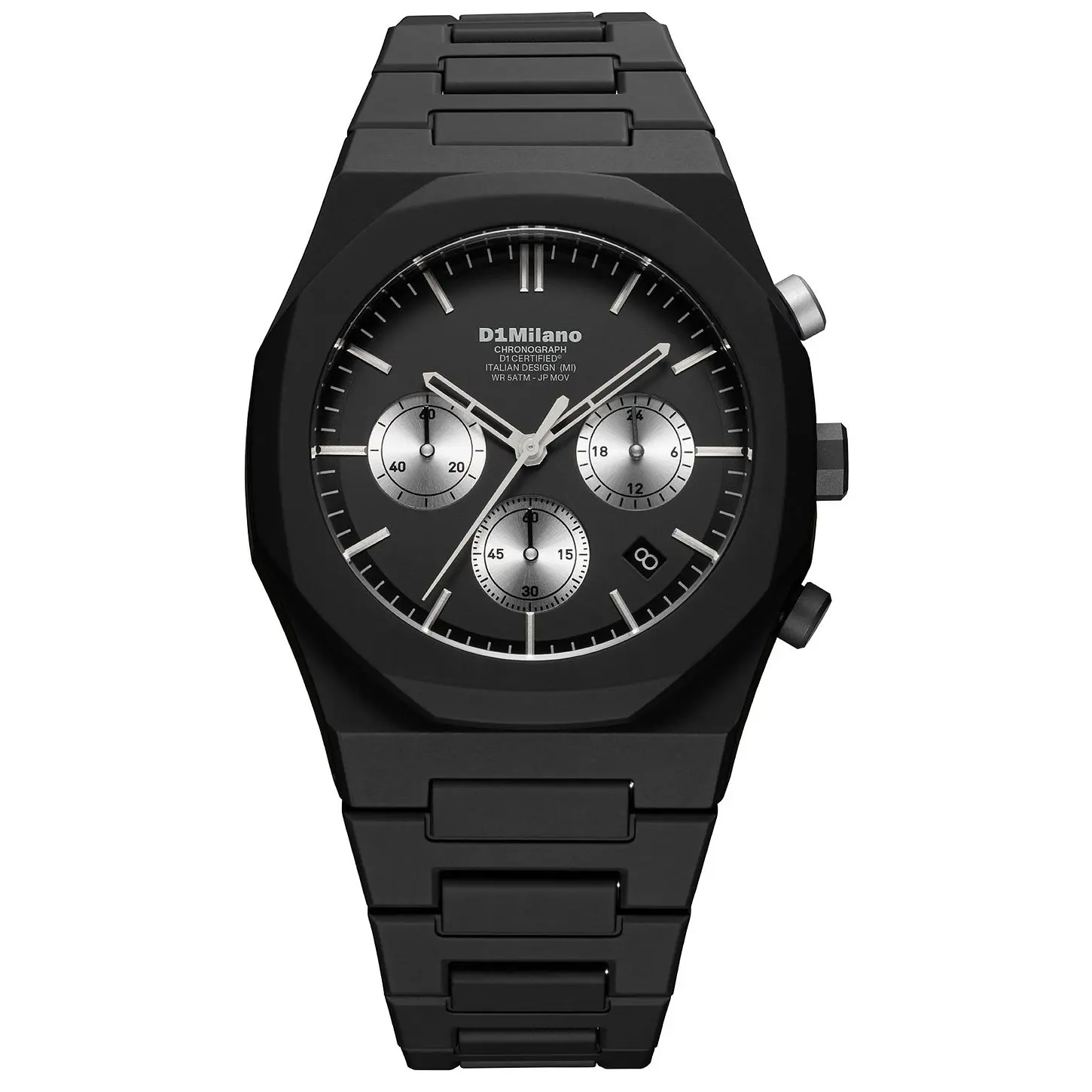 D1 Milano Polychrono 40.5mm Watch in Black D1 Milano Polychrono 40.5mm Watch in Black