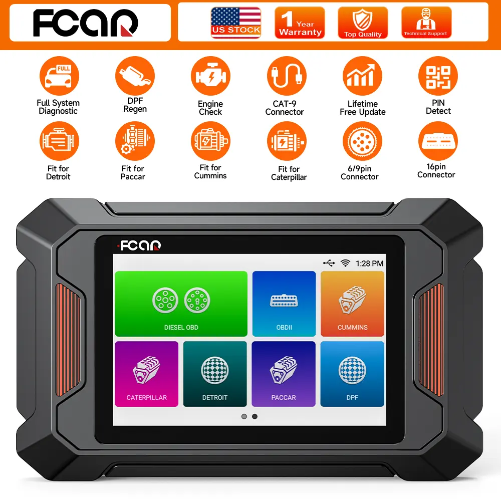 FCAR F803 Heavy Duty Truck OBD Scanner, OBD-II Engine System Code Reader Diagnostic Tool for CAT, Cummins, Paccar, Detroit Systems with DPF Regen, Odometer Check for Automotive, Agricultural Vehicles, Code Reader Obd-Ii Engine System Diagnostic Tools