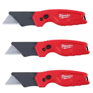 Milwaukee Folding Utility Cutting Tool - Versatile Tool for Various Tasks,, 6.15 in Length, Ideal for Home and Office Use kit Handle Knives Set Blades