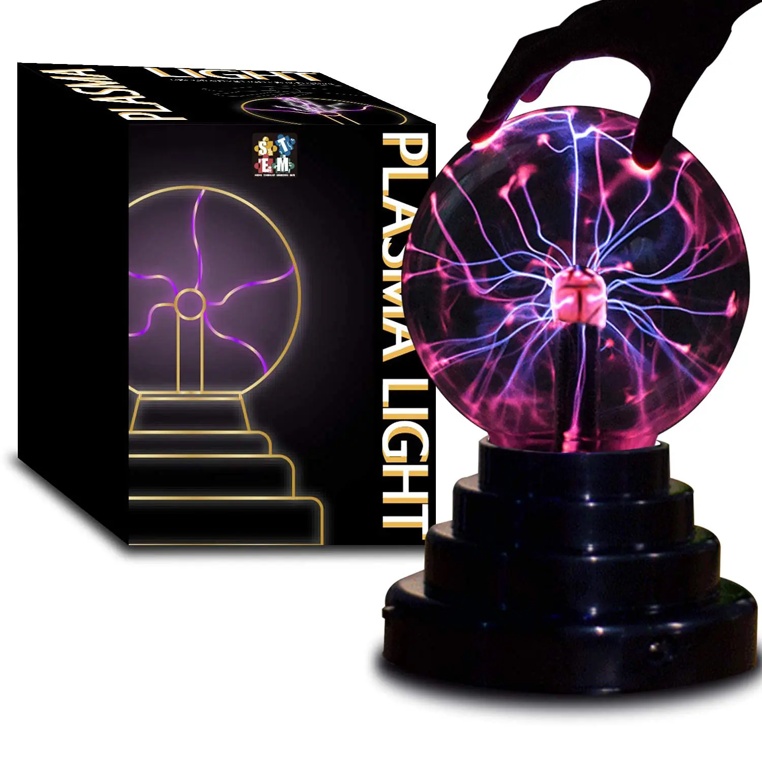 Magic Plasma Ball Lamp - Touch & Sound Sensitive Interactive USB Powered Plasma Lamp Nebula Sphere Globe, Science Educational Gift for Decorations/Parties/Bedroom