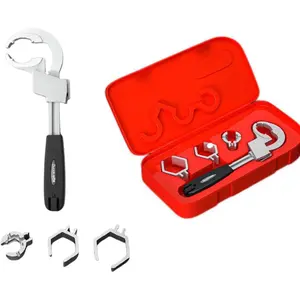 OUDISI Universal Adjustable Short-Handle Double-Head Wrench, Double-Ended Pipe Wrench Hand Tool for Valves, Faucets, Double-Ended Pipe Wrenches