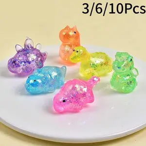 3/6/10 Piece Sugar Dinosaur Sensory Stress Relief Fidget Toys, Mini Soft Gel Squeeze Toy, Cute Anti-Stress Ball, Birthday Party Gift, Soft Gel Stress Balls, Party Favors