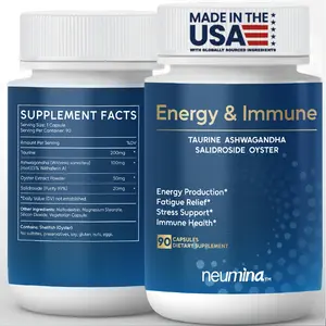 Neumina Men's Energy & Immune Complex - Taurine, Ashwagandha, Oyster Extract - Energy Production, Fatigue Relief, Stress Support - Non-GMO, Made in USA, 90 Servings