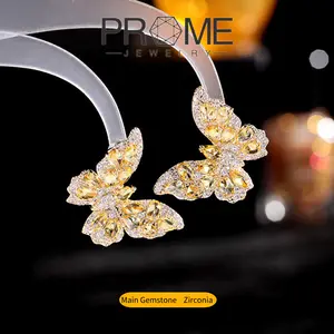 (CE002)Versatile Zircon Butterfly Earrings Sparkling Elegance, 5A Zircon, Perfect for Women’s Everyday Wear, Ideal Gift