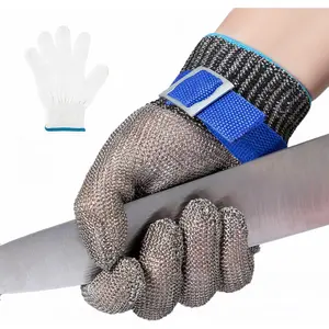 ARCLIBER Level 9 Cut Resistant Glove Stainless Steel Wire Metal Mesh Butcher Glove for Meat Cutting Oyster Shucking Chopping and Peeling