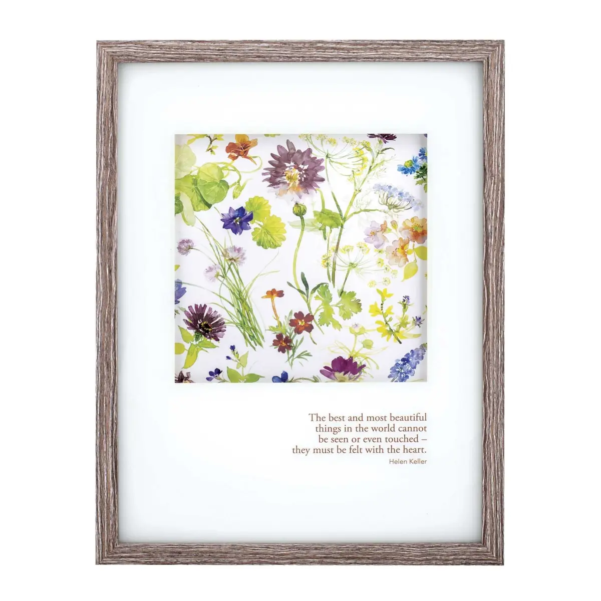 Dicksons FRM1005 360-Degree Stand Floral Wooden Glass MDF Photo Frame - 12x16in Heart Motif Felt Hanging Print Flowers Room Art Art Print Wall & Tabletop Home Decor