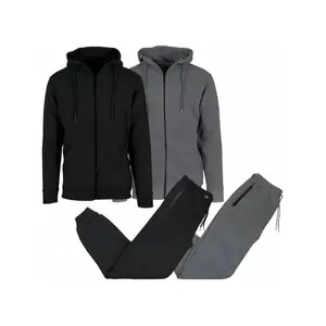 Men's 2-Pack Full Zip Hoodie & Jogger 2 Piece Sports Set��The size is small, it is recommended to buy a size up��