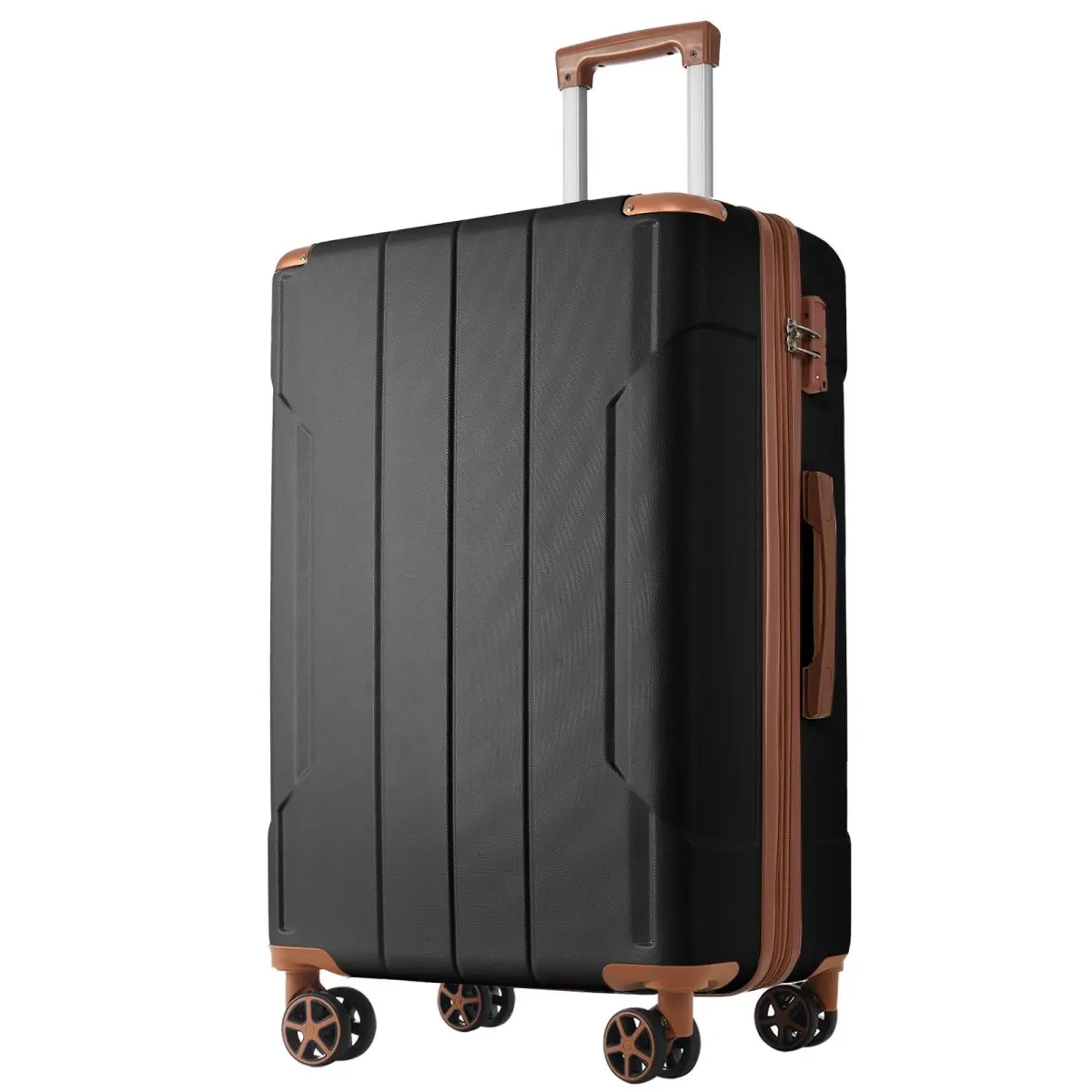 24-Inch Hardshell Check-in Suitcase, Expandable Sturdy ABS Luggage for Travel with 8 Easy-Glide Spinner Wheels and a TSA Lock, High-Capacity, Hardshell Luggage, Traveling Bags, Four-Wheel Checked Luggage