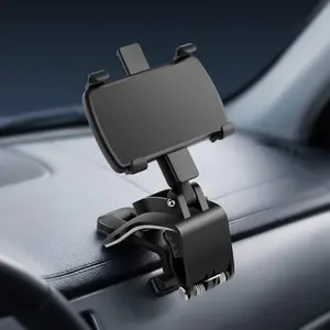 360° Rotating Car Phone Mount, Universal dashboard & Sun Visor Holder, Anti-Slip Phone Stand for Car, Windshield Dashboard Clip-On Phone Mount, Magnetic Car Phone Holder with Strong Grip.