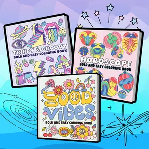 CALMING RETRO BOLD AND EASY COLORING BOOKS