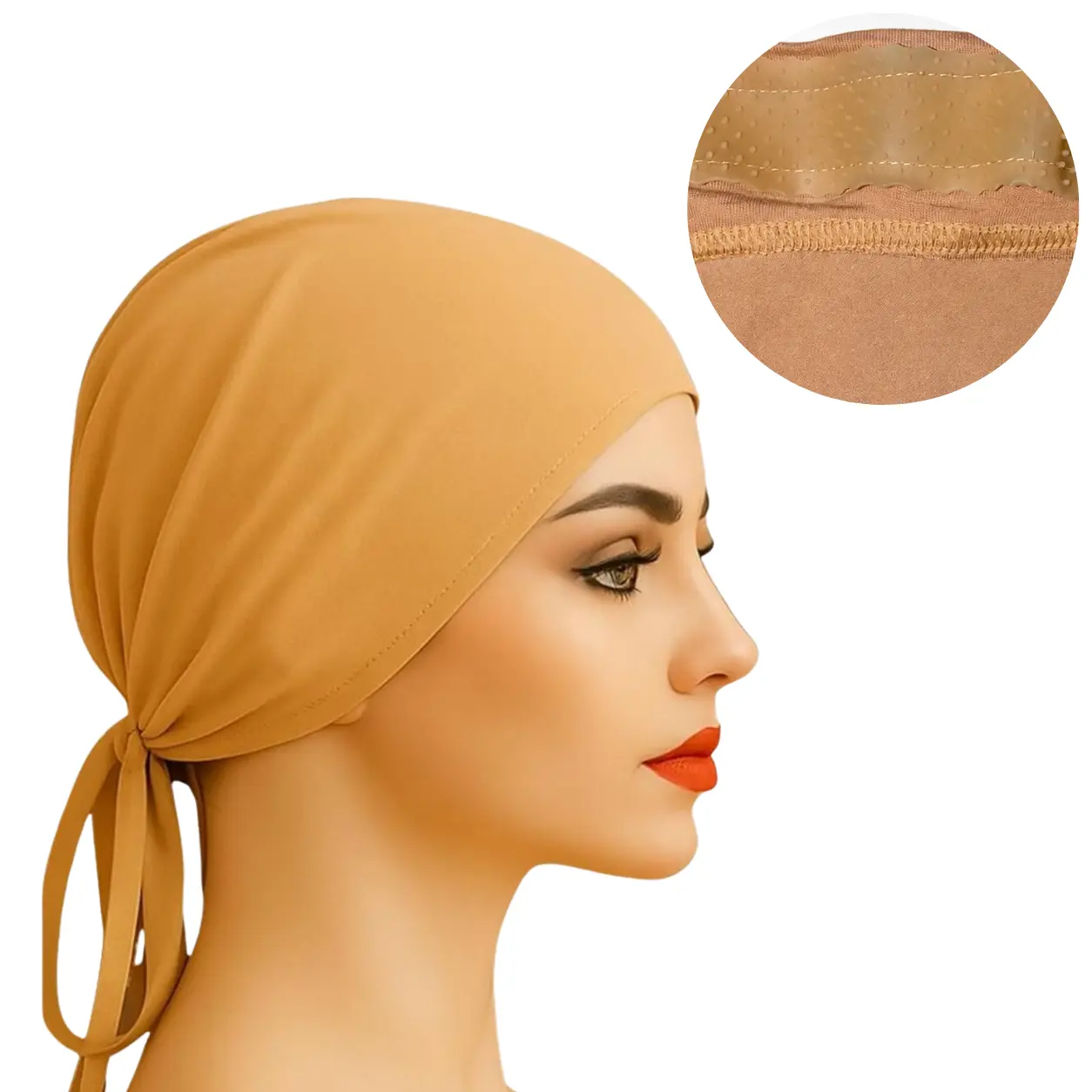 The ULTRA Grip Cap Tan - Non-Slip Hijab Undercap with Silicone Grip & Tie-Back for Muslims Modesty One Size Fits All Style