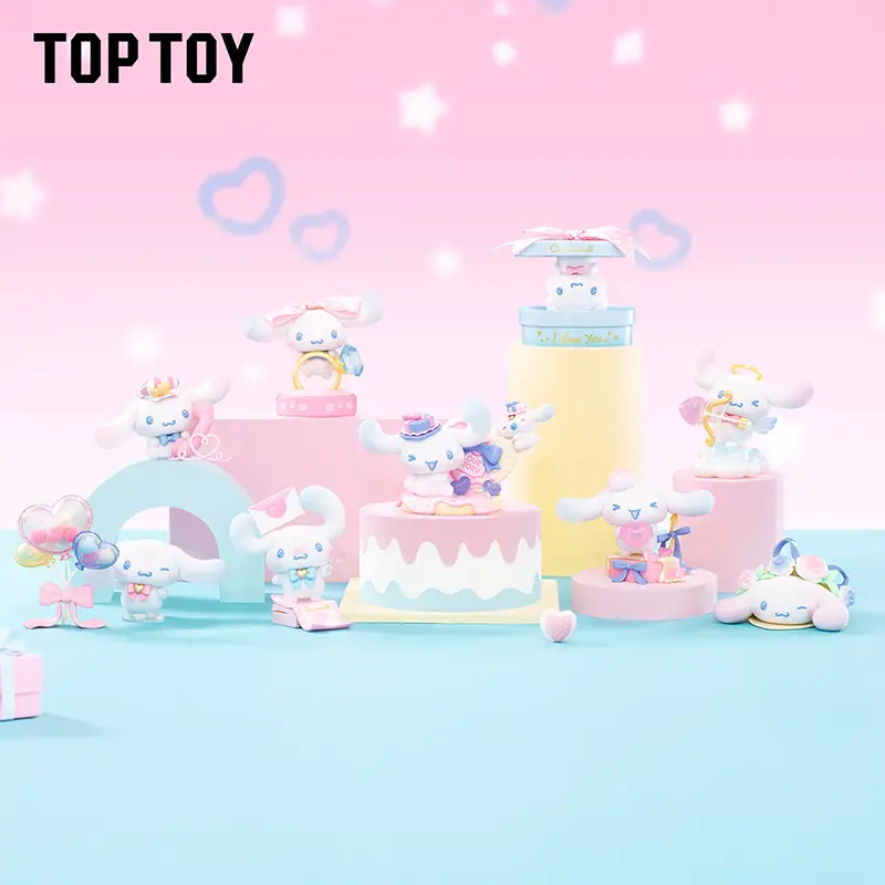 TOPTOY Sanrio Cinnamoroll Full of Love Series Blind Box Figure, Cute Desktop Ornament, Girly Aesthetic Decor, Exquisite Trendy Collectible, Teen Girl Gifts for Sanrio Lovers and Art Collectors, Cute Gifts