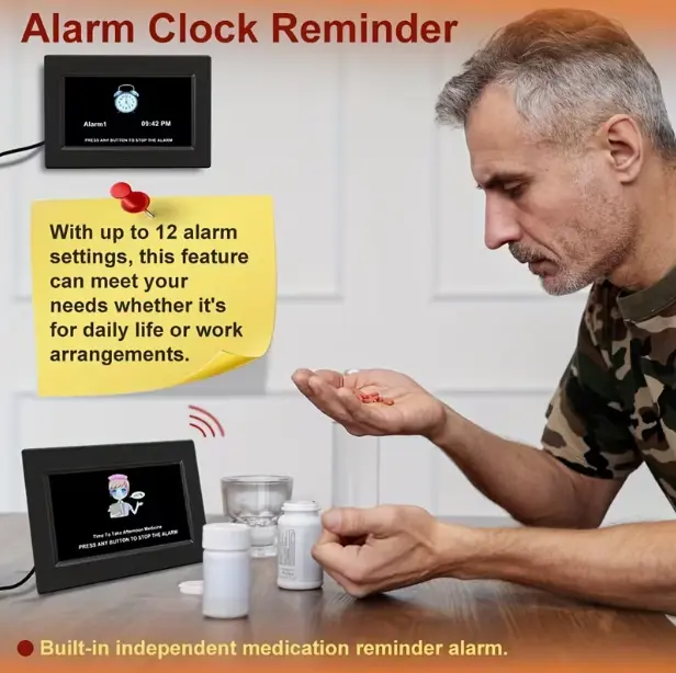 Alarm Clock Reminder with 12 Settings for Daily Life & Work Built-in Independent Medication Reminder Alarm