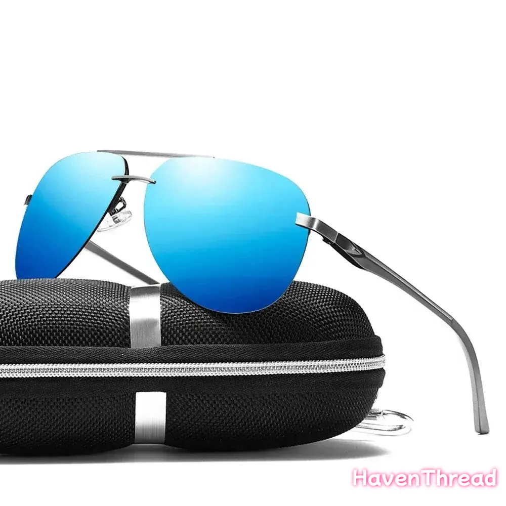1pcs Unisex Polarized Rimless Frame Sunglasses - Brand Design, Aluminum Temples with Sturdy Hinge, 5.2cm Lens Height, 6.5cm Spec, HD Mirror Lenses, UV400 Protection, Strong Impact Resistance, Easy Cleaning, Outdoor Sports Cycling Gear