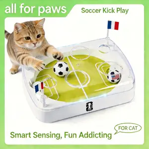 FIFA World Cup 2026 Interactive Cat Toy with Soccer Field Design, Automatic Cat Toy with Motion-Activated Flip-Push Balls,Customizable Team Stickers