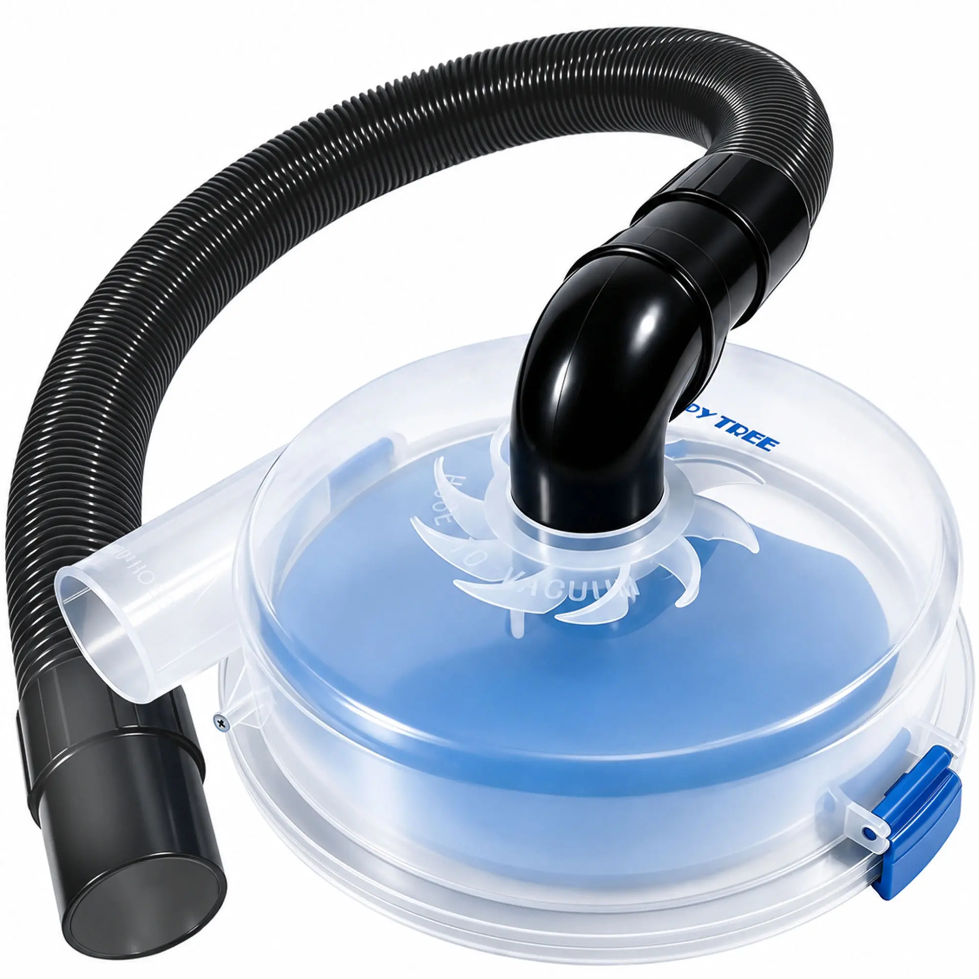 Happy Tree Low-Profile Dust Separator for 5HP+ Shop Vacuums (Ridgid, Vacmaster Compatible), High-Flow 90-Degree Elbows & Connection Hose Included, Fits 5-Gal Buckets with 2-1/2" Hose, High Flow Suction Dust Collector Accessory for DIY Projects