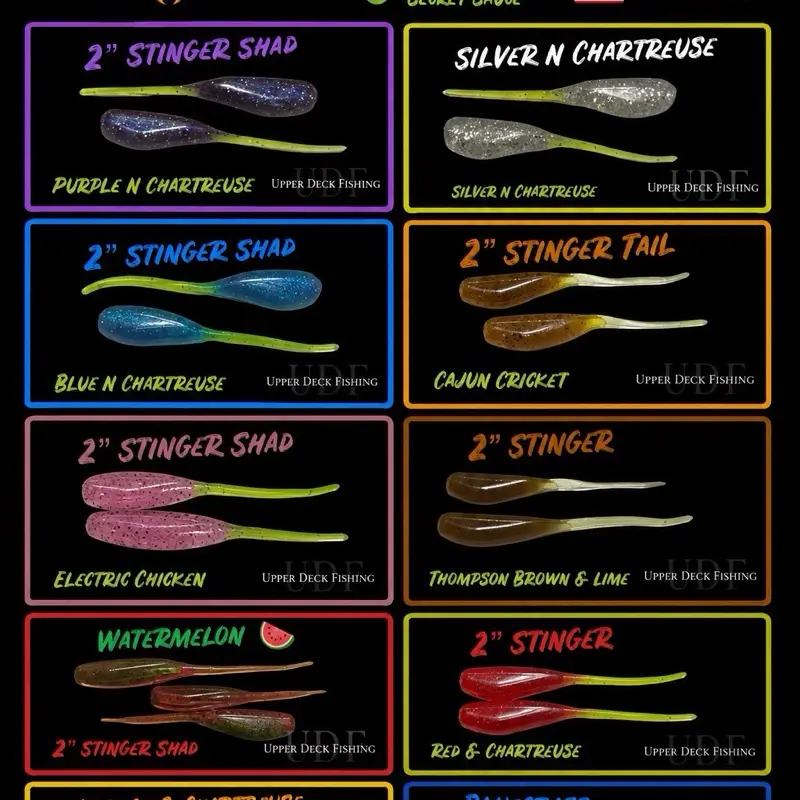 2” Stinger Shad Series Upper Deck Fishing 10PK