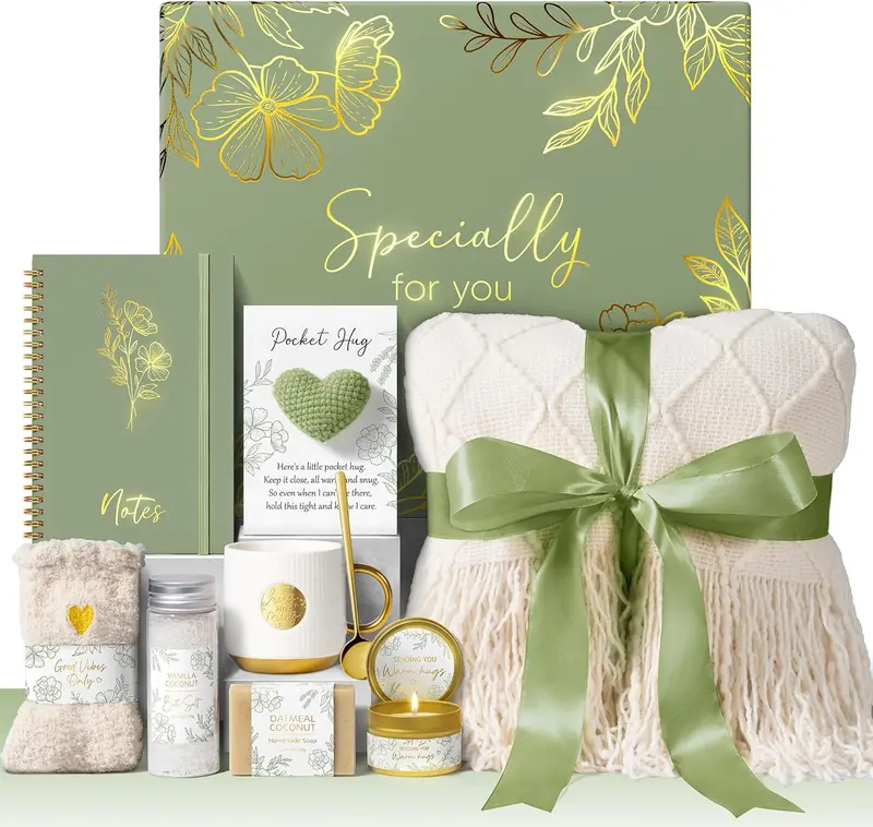 Self Care Gifts for Women Get Well Soon Gift Baskets, Unique Christmas Birthday Gifts for Women Spa Care Package, Sympathy Inspirational Thinking of You Gift Set for Mom Sister Friend Wife Girlfriend