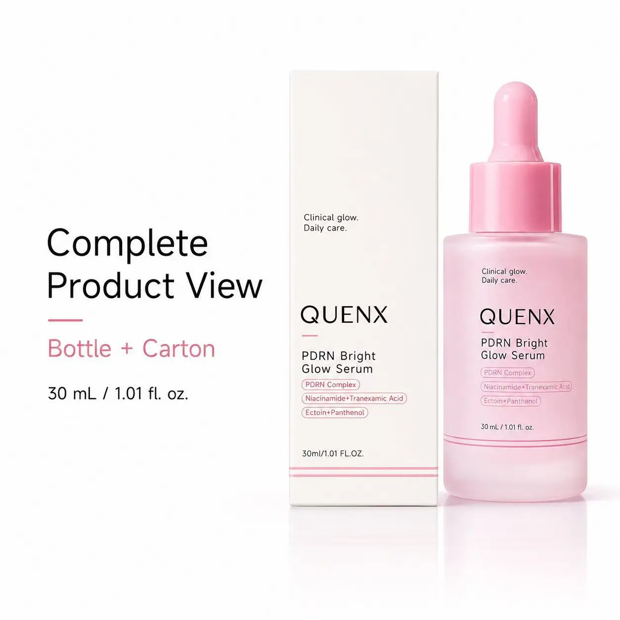 QUENX PDRN Bright Glow Serum | Lightweight Hydrating Serum with PDRN Complex, Niacinamide & Tranexamic Acid | Fast-Absorbing Glow Care for Dull-Looking Skin & Uneven Tone Look | Daily Korean-Style Skincare {30 mL / 1.01 fl. oz.}
