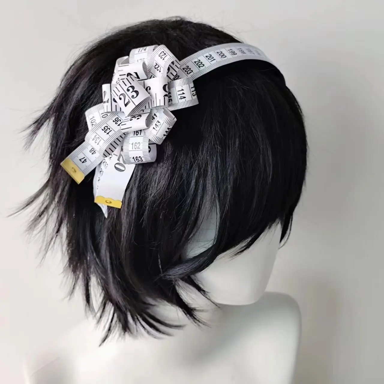 Ruler Print Hair Bow Headband for Women, Black and White Alt Goth Accessory with Statement Bowknot Design, Hair Bow Headbands, Fashion Headbands