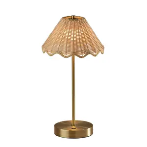 Adesso Stevie Cordless Table Lamp: 15" LED, 3-Way Dimmer, IPX4 Rated, No Assembly Required
