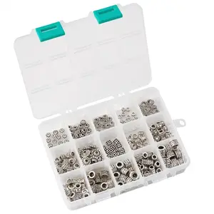 300 Piece Tibetan Style Alloy Dreadlock Beads Small and Medium Dreadlocks, Sisterlocks, Microlocks w/ Storage Case Beaded Tassel Charms