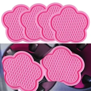 Car Coasters for Cup Holders, Car Cup Holder Insert Coaster, 4PCS Universal Non-Slip Flower Cup Holders Embedded in Ornaments Coaster, Car Interior Accessories