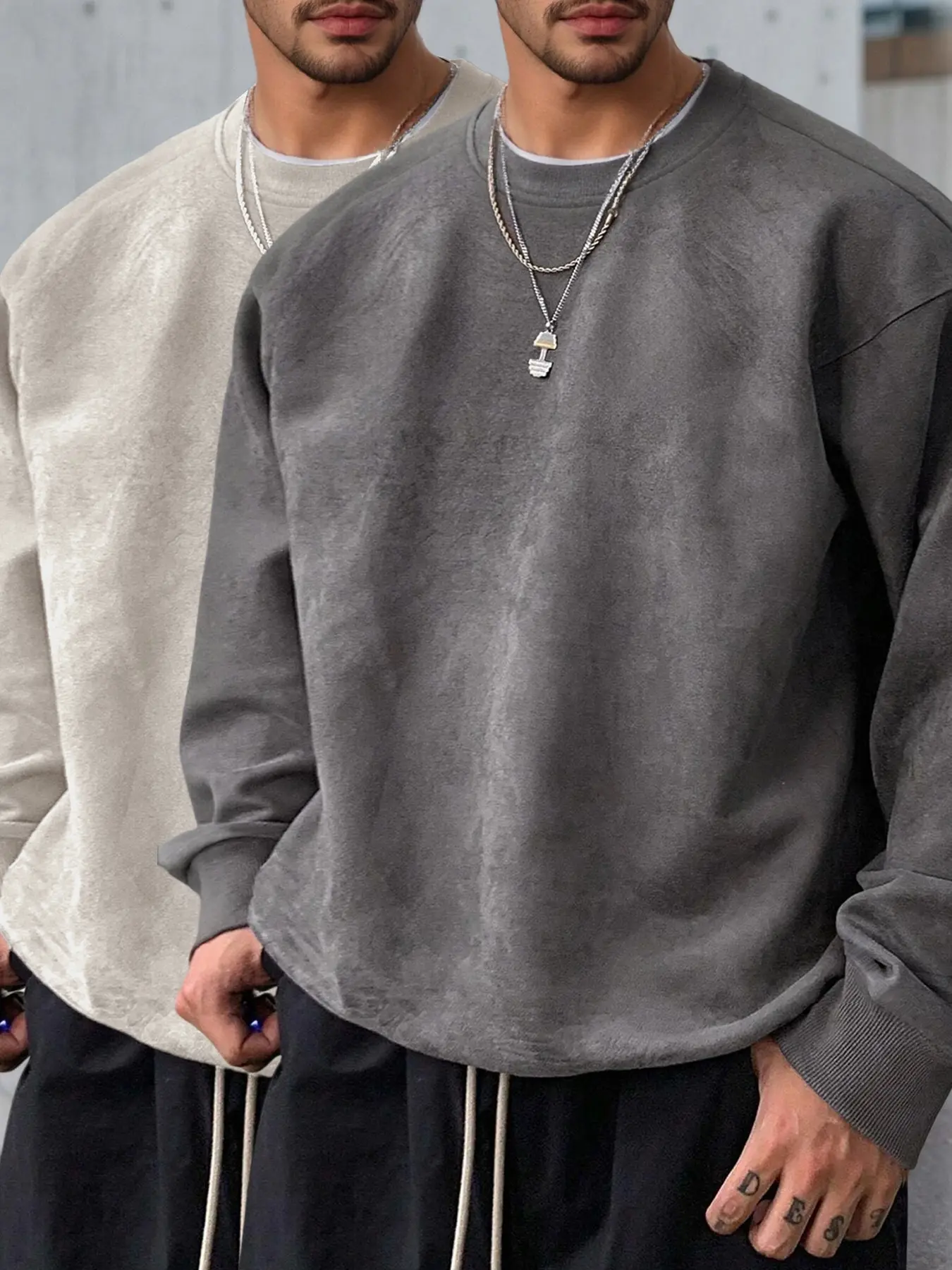 apricot + dark gray