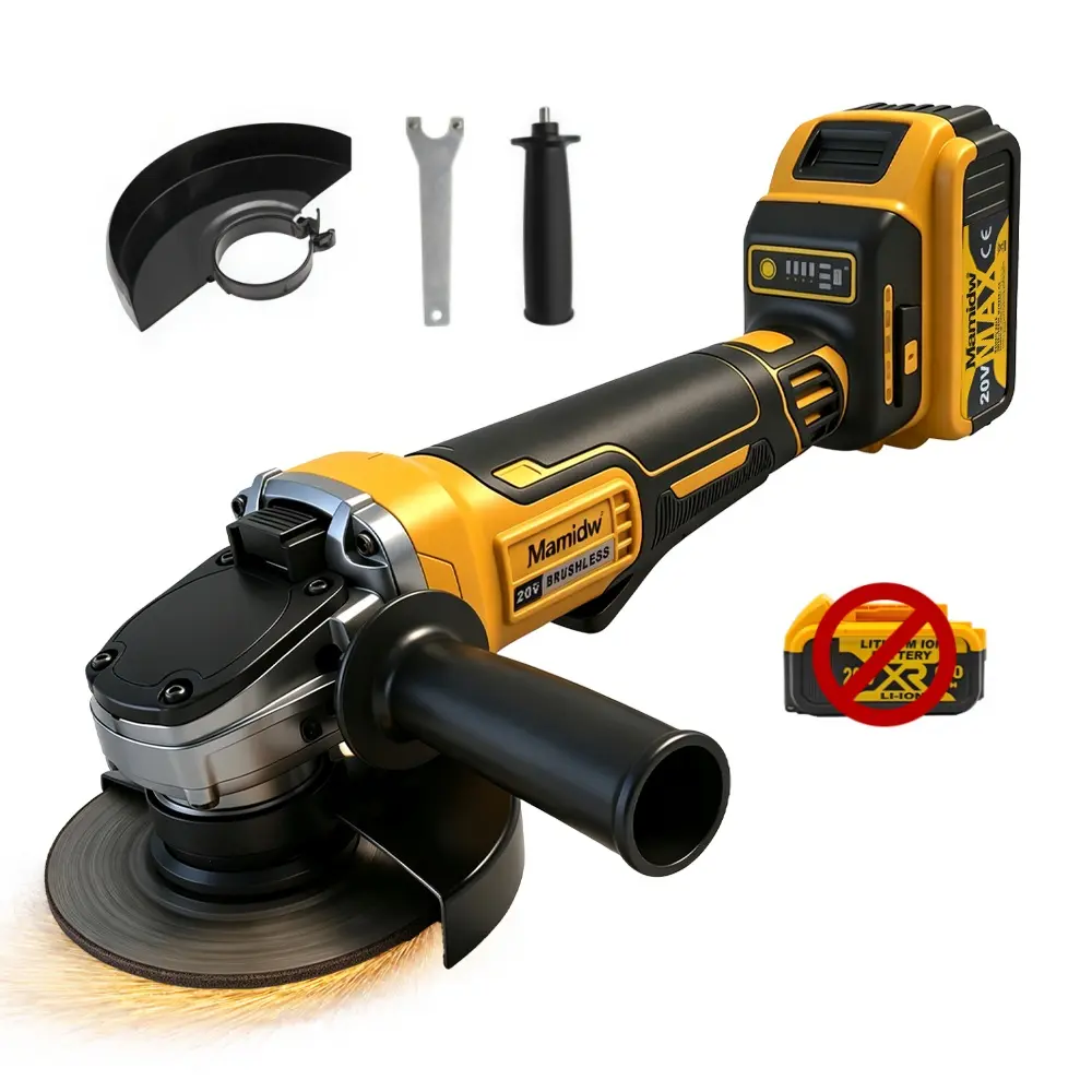 Cordless Brushless Angle Grinder(Tool Only), 125mm 4.5 Inch,3 Speed Variable Speed ,With Dust Cover Safety Lock for Cutting and Polishing ,Compatible with Dewalt 20V Battery Ideal for DIY Home Renovation and Construction