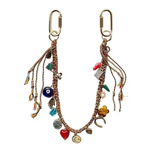 Chain Beaded Braided Rope Keychain Pendant, Suitable for Handbags, Wallets, Backpacks, Women's Bag Accessories, 1 Piece Pack