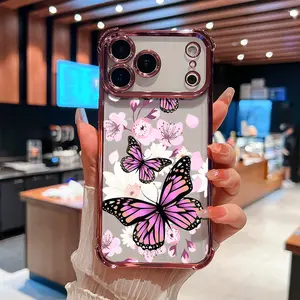 Floral Flutter for Phone Case for iPhone 17 16 Pro Max 15 Pro 14 13 12 11 XR XS SE Mini Elegant White Floral Soft TPU Shockproof Protective Cover Gift