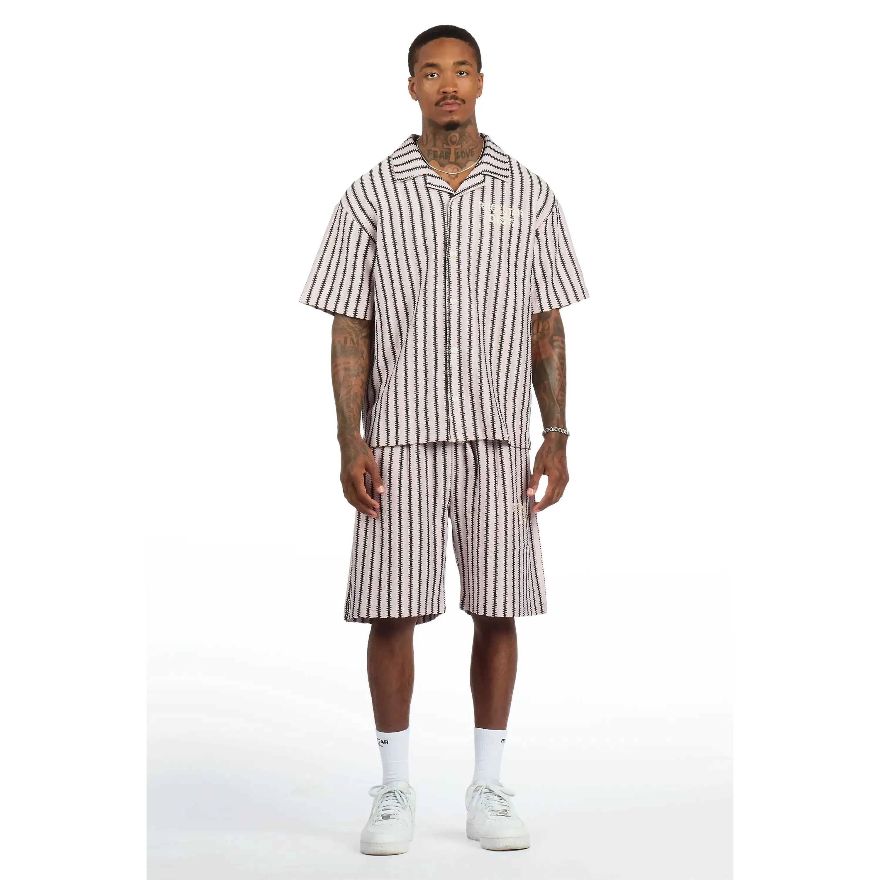 Gerald Mauve Button Down Shirt/Short Set