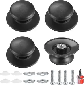 Pot Lid Knobs 4 Pcs, Pot Lid Handle Replacement, Pot Cover Knobs, Universal Kitchen Bakelite Top Replacement Pots and Pans Saucepan Casserole Glass Handles