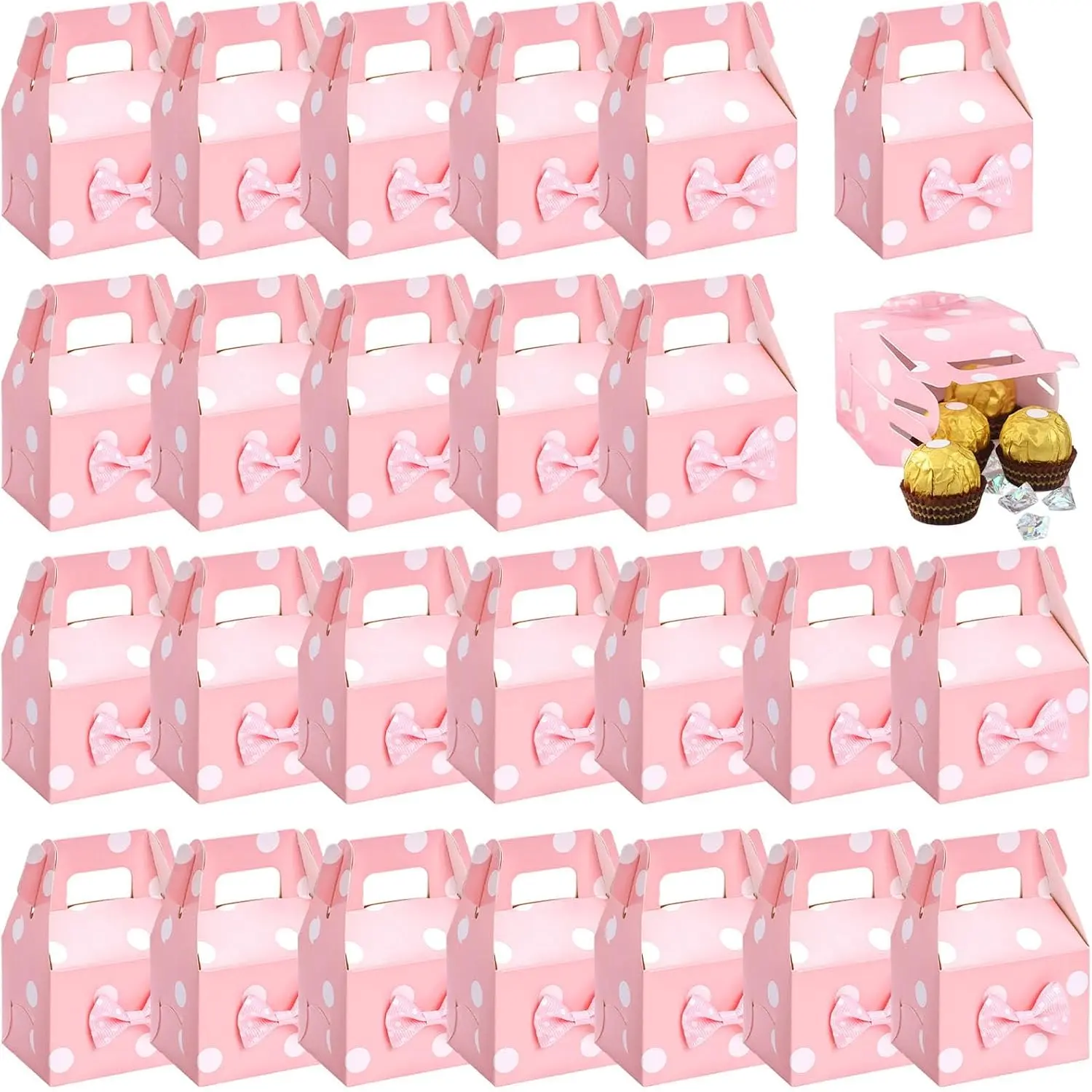 30 count Party Favor Boxes, 2.8 x 2 x 4 inches Little Polka Dot Favor Boxes Small  Candy bags for  Candy Birthday Party