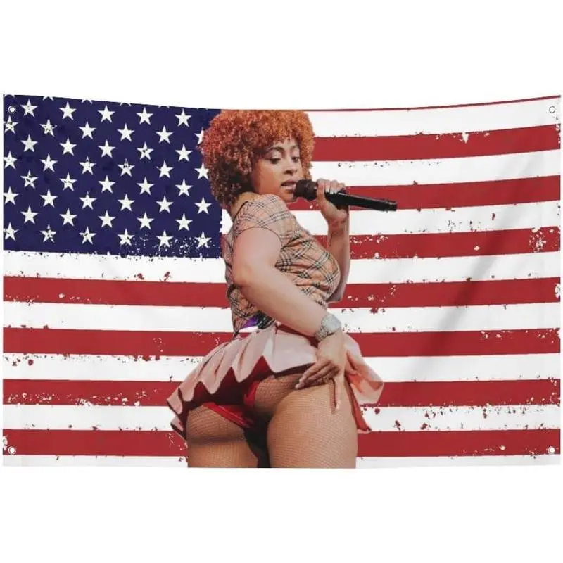 60in x 40in Giant ice Funny Tapestry (3'x5') Decorative Flag spice Featuring 4 Grommets, for Dormitory Styling, Patio Celebrations Teen Room Viral Gift Choice for Birthday & Graduation Tapestry