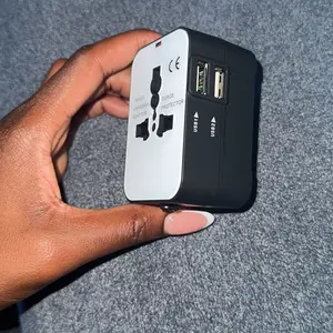 Universal Travel Plug Adapter, Worldwide Travel Wall Charger with 2 USB Ports, Multifunctional Phone Charging Converter for Home, Office & Travel