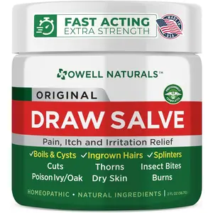 Drawing Salve, 2 Fl Oz Ointment Multipurpose for Boil Removal, Cyst, Bumps, HS, Deep ingrown Hair, Splinter Out, Itch from Insect Bites, Poison Ivy