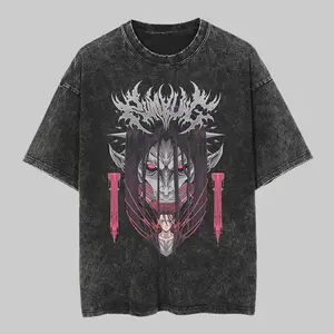 Attack on Titan Eren Yeager Founding Titan Vintage Washed T-Shirt, Anime Aesthetic Oversized Tee for Men Women