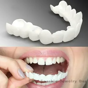 SMPack of 2-4, Comfortable And Flexible White Disposable Teeth with Veneers Upper And Lower Teeth, Suitable Both Men And Women.