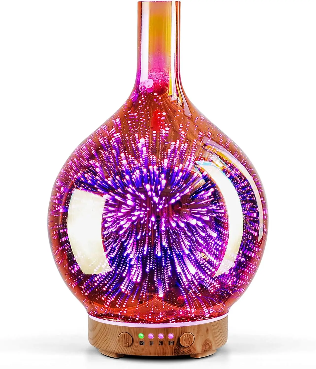 Porseme 150Ml Handmade Essential Oil Diffuser 6H Runtime | Elegant Handmade Glass Aroma Diffuser with 7-Color Leds, Quiet Aromatherapy and Safe Auto Shut-Off, Perfect for Gifts
