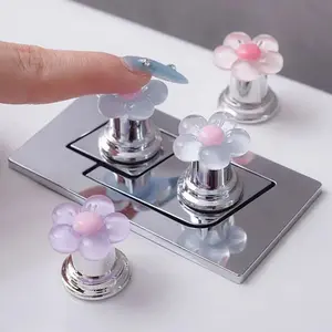 1pc/2pcs Toilet Presser Love Button, Tank Push Switch, Water Tank Buttons, Nail Protector, Modern Bathroom Decor, Toilet Accessories