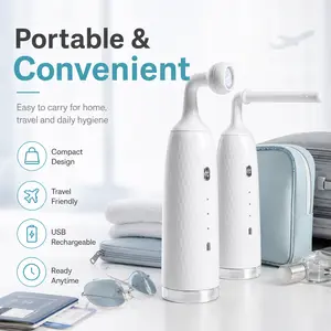 Electric Bidet Sprayer with Dual-Purpose Automatic Rinser Angled Elongated Nozzles for Internal & Topical Cleansing
