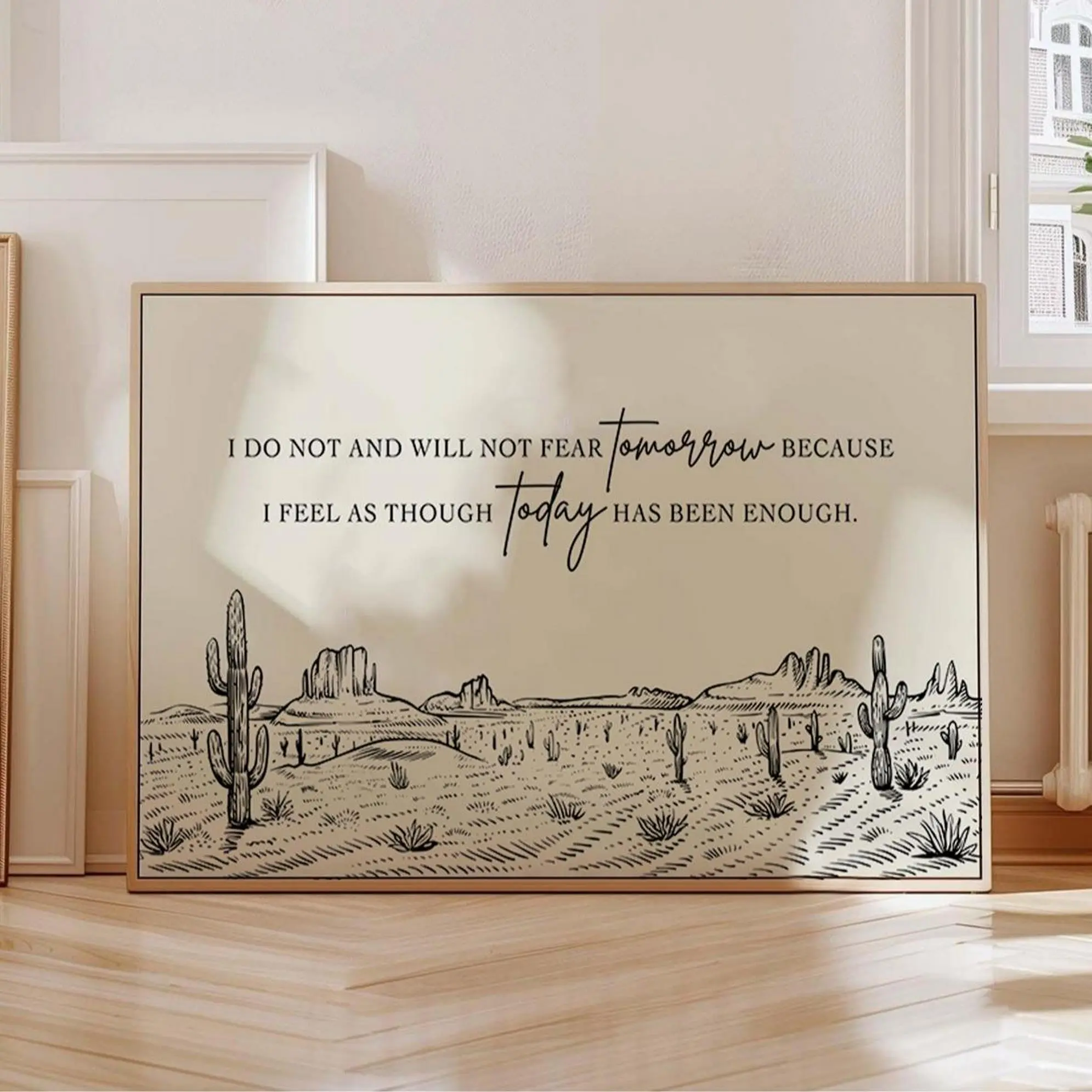 Fear and Fridays - country music lyrics art print poster - fear tomorrow because today has been enough - western decor, no frame