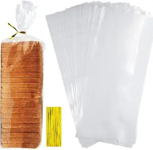 Bread Bags 30 Pack Plastic Bread Bags with Ties Homemade Bread, Clear Bagel Sandwich Bags