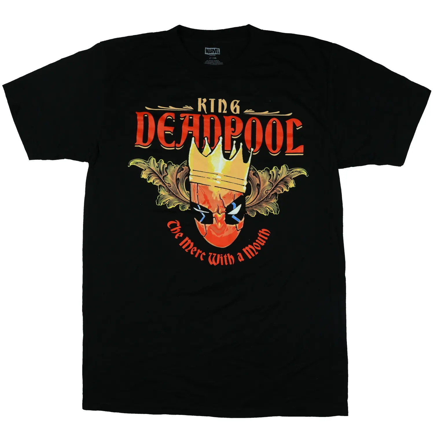 Deadpool T-Shirt Men's King Deadpool Merc With A Mouth Short Sleeve Top, Streetwear, Superhero