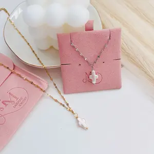 Dainty cross pearl necklace-Waterproof titanium steel chain-Mini cross necklace-Catholic necklace -Minimalist pearl necklace